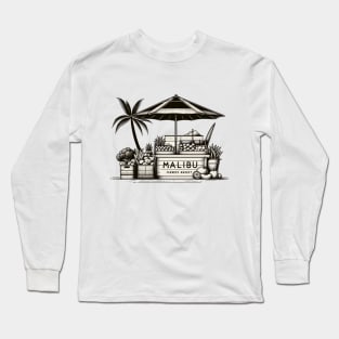 Malibu Farmers Market - Minimalist Vintage Line Art Long Sleeve T-Shirt